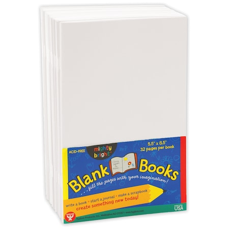Hygloss Products Blank Paperback Books, 5.5" x 8.5", White, PK10 77710